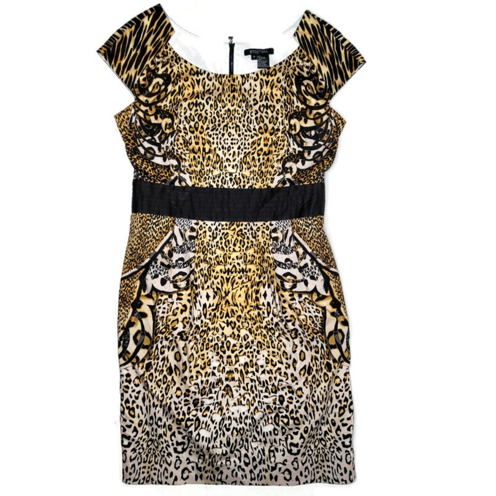 Etcetera leopard cheetah animal print dress size 8.